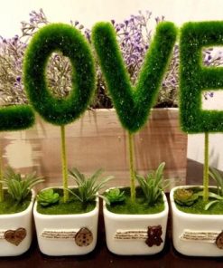 Bộ cây trang trí hình chữ LOVE đẹp cho bàn học